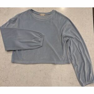 Altar'd State Light Blue Long Sleeve Cropped Top Size L